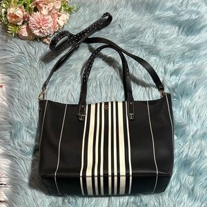 Tory Burch Kerrington Small Striped Tote Bag